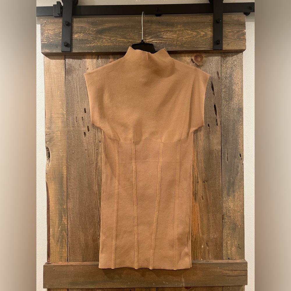 NWT By Anthropologie Mock-Neck Mini Dress Medium - Picture 2 of 7